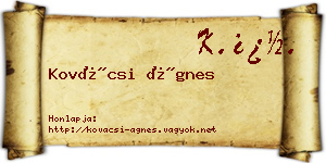 Kovácsi Ágnes névjegykártya